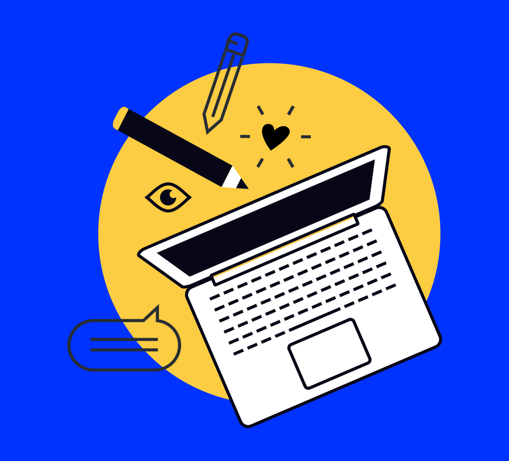 websiteplanningstage lap top and pencil cartoon