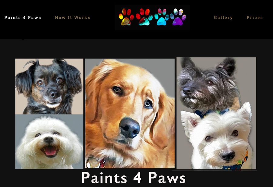 Paints 4 Paws Website Example